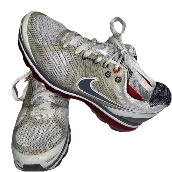 Nike Air Max Mens Sneakers Size 8 M‎ 2010 Red Grey Sport Red Shoes 386368-011 - Picture 1 of 10